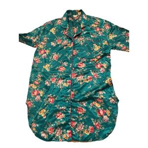 Vintage Kathryn's Large Sleepshirt Teal Floral